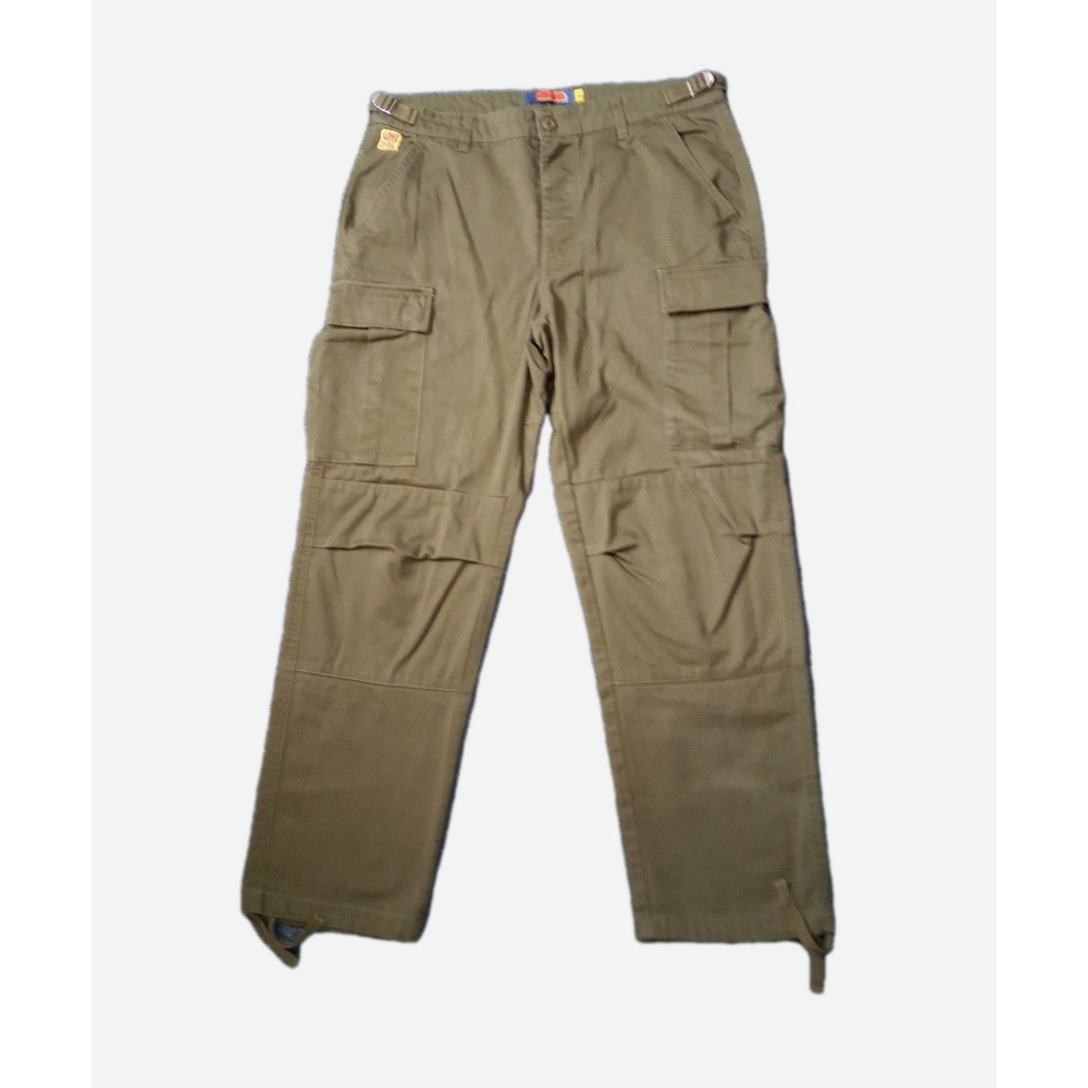 Empyre Green Cargo Pants Mens 32 X 30 Side Buckle Drawstring Hem Utility Cropped